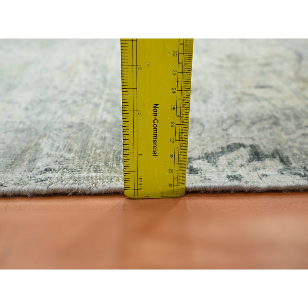 2'0" x 3'2" New Hand Knotted Grey Wool & Silk Rectangle Oriental Rug - MOA10275659