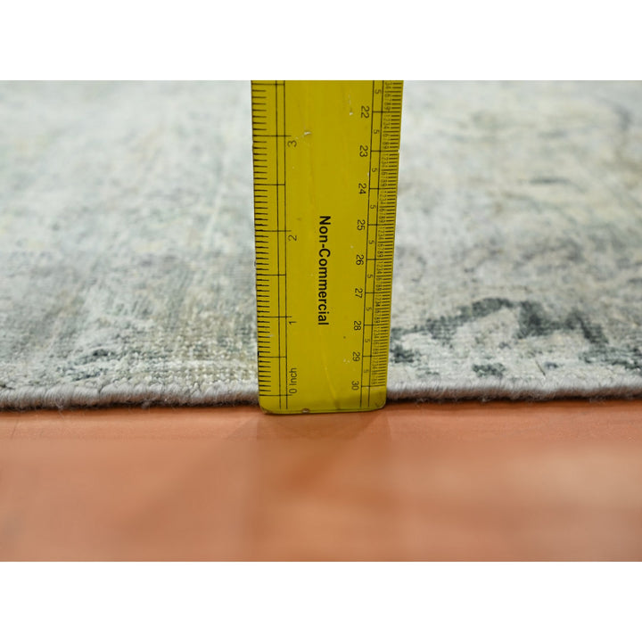 2'0" x 3'2" New Hand Knotted Grey Wool & Silk Rectangle Oriental Rug - MOA10275659