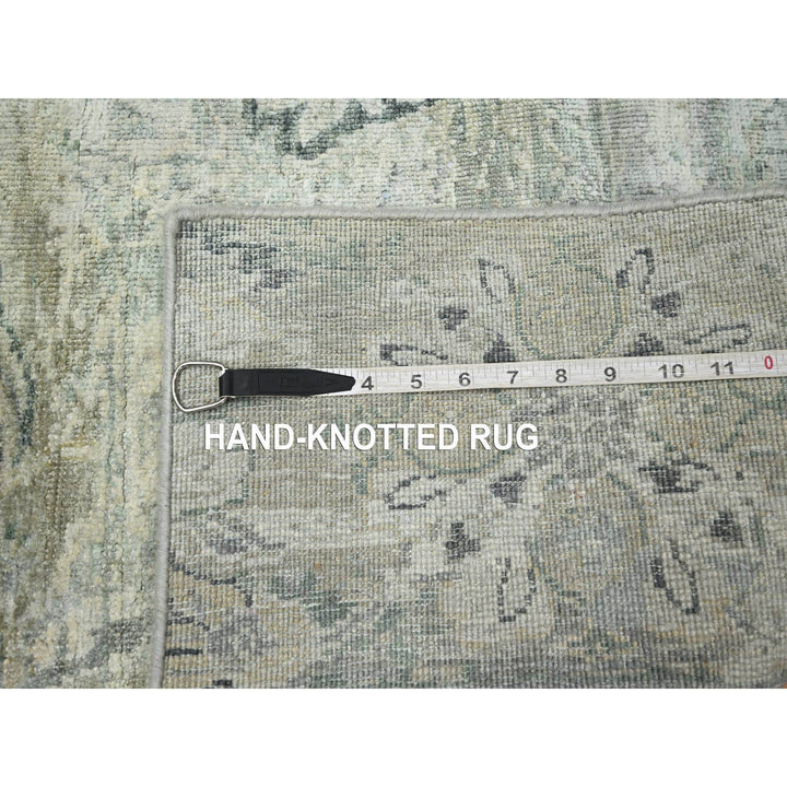2'0" x 3'2" New Hand Knotted Grey Wool & Silk Rectangle Oriental Rug - MOA10275659