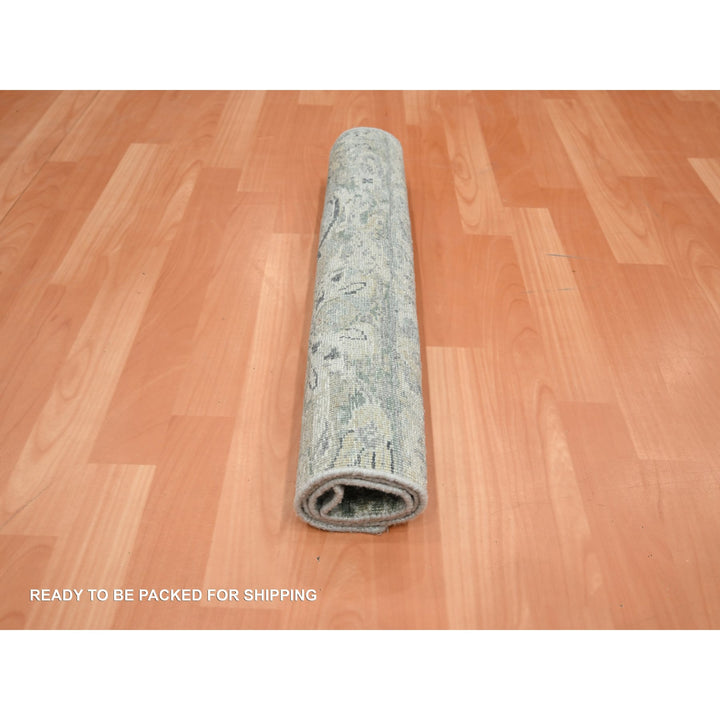 2'0" x 3'2" New Hand Knotted Grey Wool & Silk Rectangle Oriental Rug - MOA10275659
