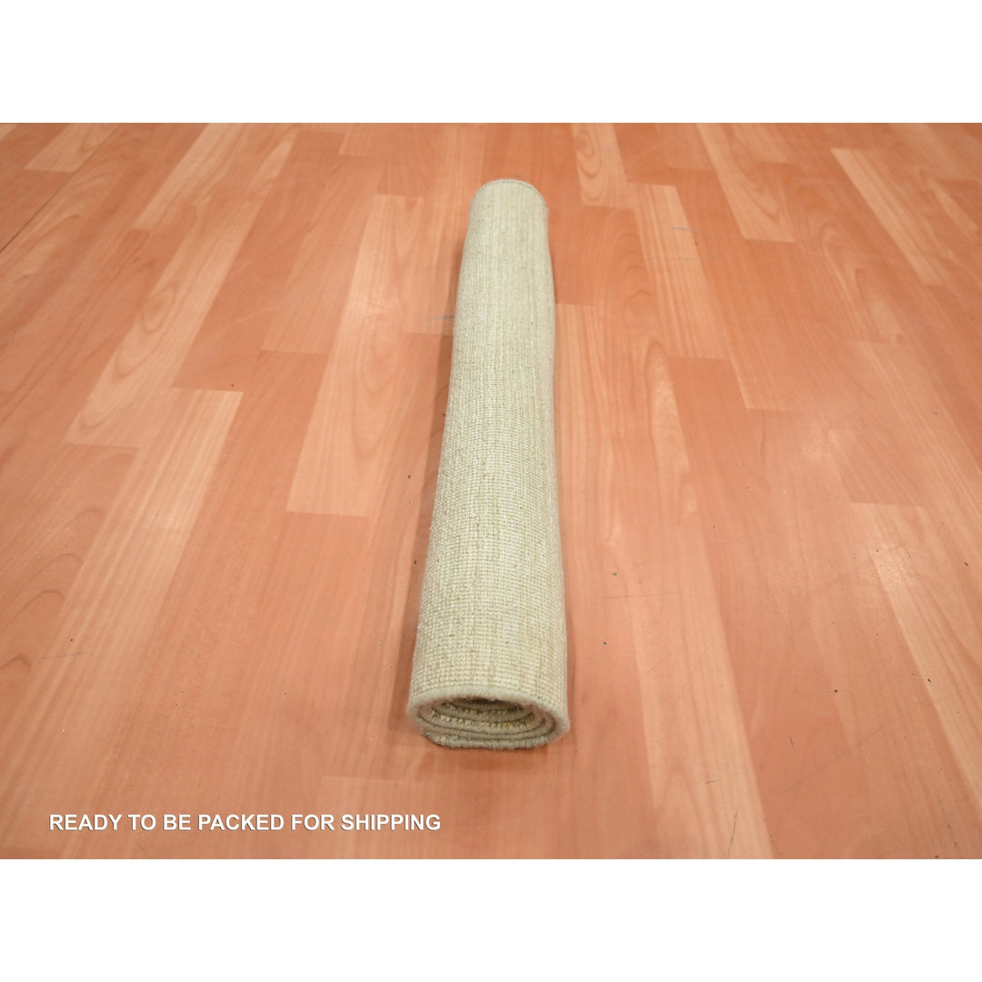 2'0" x 3'0" New Hand Knotted Beige Wool & Silk Rectangle Oriental Rug - MOA10275663