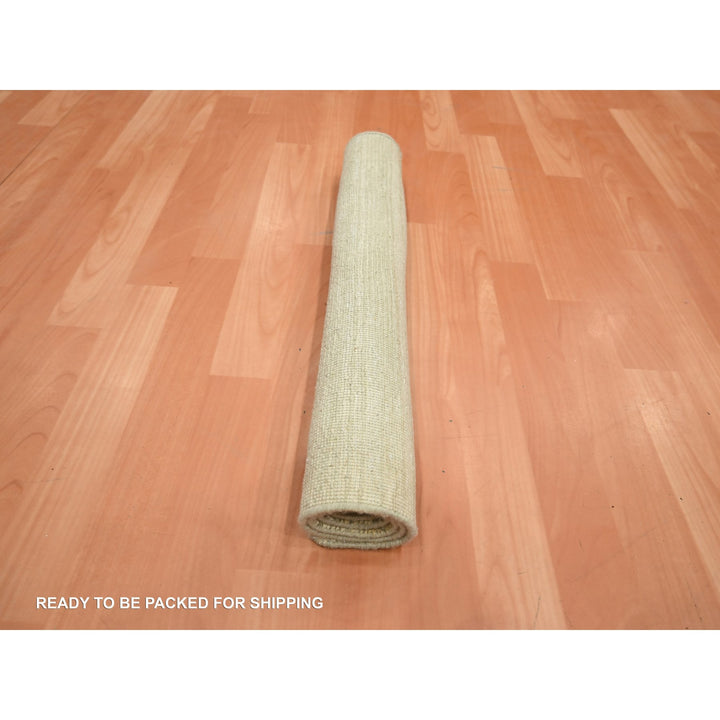 2'0" x 3'0" New Hand Knotted Beige Wool & Silk Rectangle Oriental Rug - MOA10275663