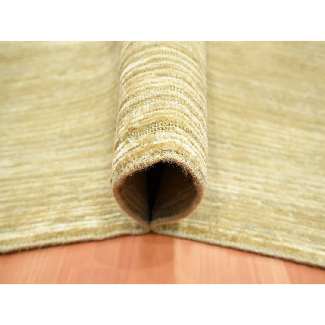 8'11" x 12'3" New Hand Knotted Brown Wool & Silk Rectangle Oriental Rug - MOA10275671