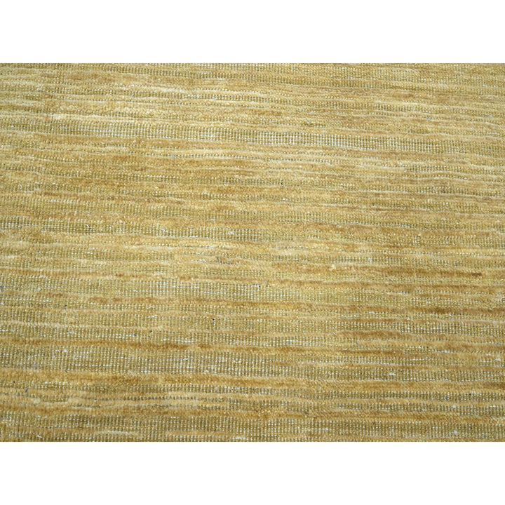 8'11" x 12'3" New Hand Knotted Brown Wool & Silk Rectangle Oriental Rug - MOA10275671