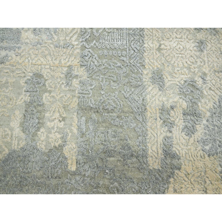 11'11" x 18'2" New Hand Knotted Ivory Wool & Silk Rectangle Oriental Rug - MOA10275674