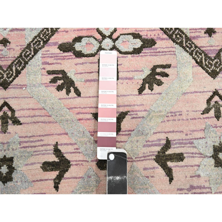 10'0" x 14'2" New Hand Knotted Purple Wool & Silk Rectangle Oriental Rug - MOA10275676