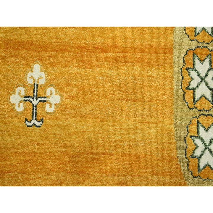 9'0" x 12'4" New Hand Knotted Yellow Wool Rectangle Oriental Rug - MOA10275685