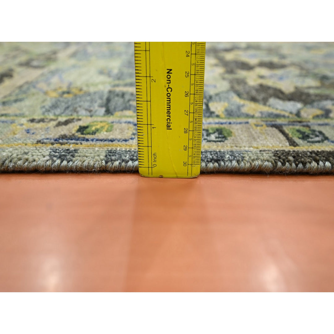 2'1" x 3'6" New Hand Knotted Green Wool Rectangle Oriental Rug - MOA10275689