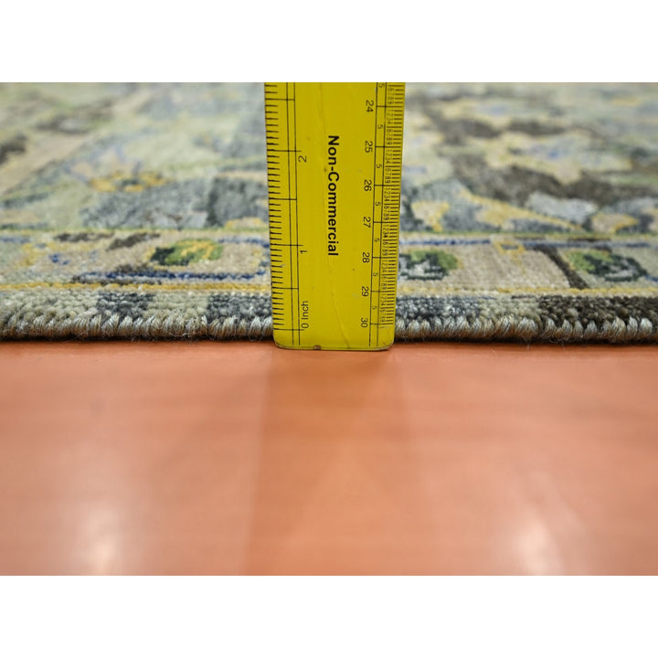 2'1" x 3'6" New Hand Knotted Green Wool Rectangle Oriental Rug - MOA10275689