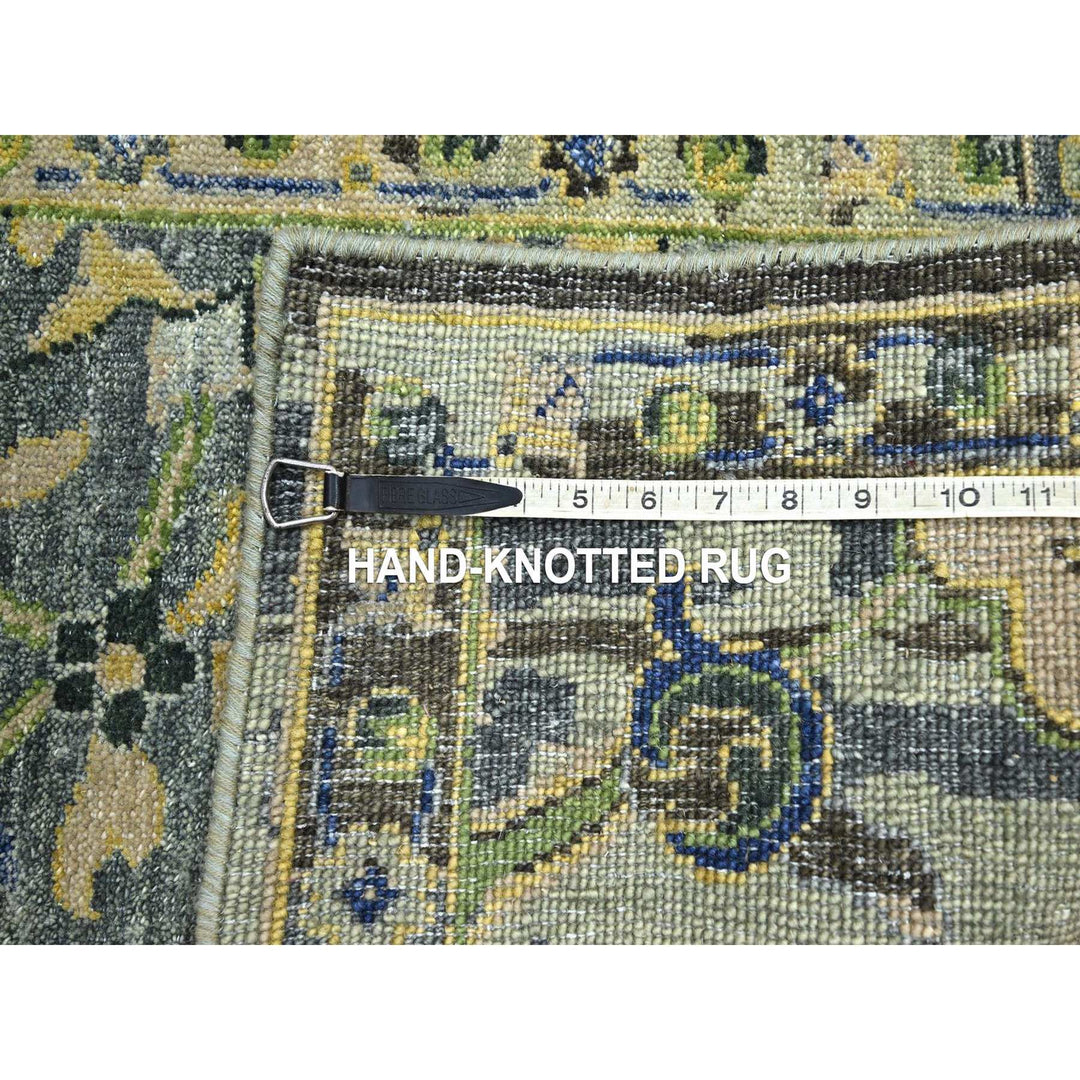 2'1" x 3'6" New Hand Knotted Green Wool Rectangle Oriental Rug - MOA10275689