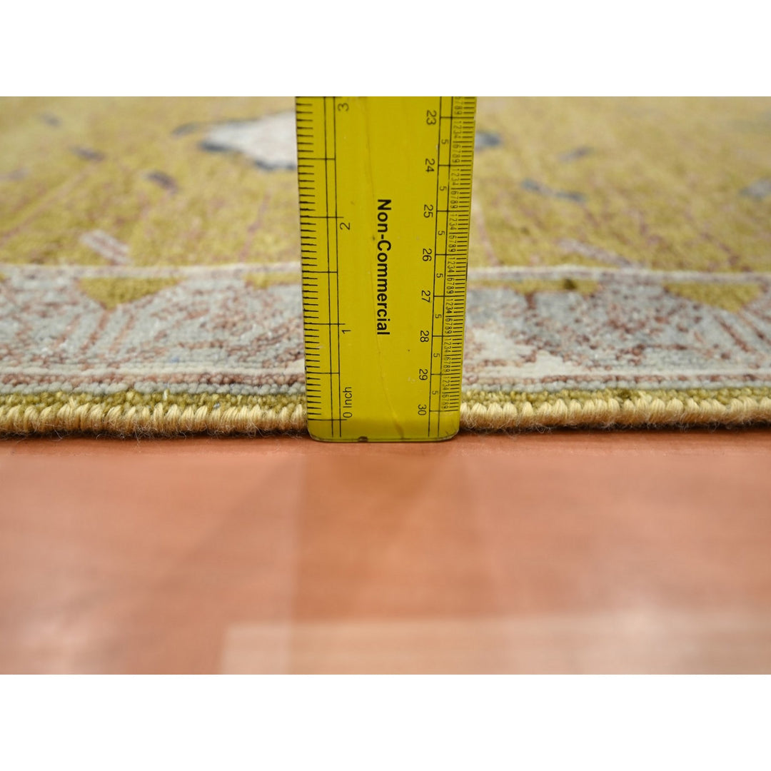 2'1" x 3'1" New Hand Knotted Yellow Wool Rectangle Oriental Rug - MOA10275693