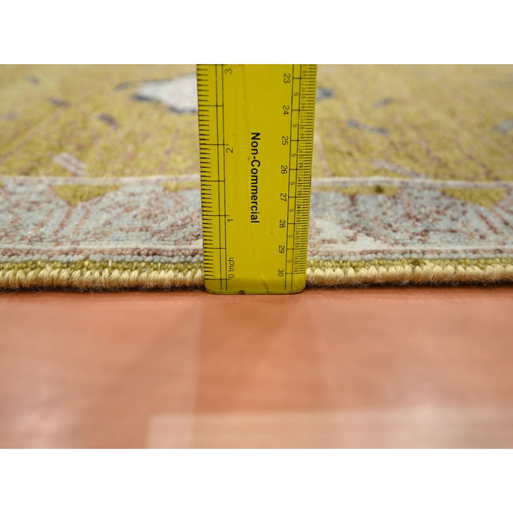2'1" x 3'1" New Hand Knotted Yellow Wool Rectangle Oriental Rug - MOA10275693
