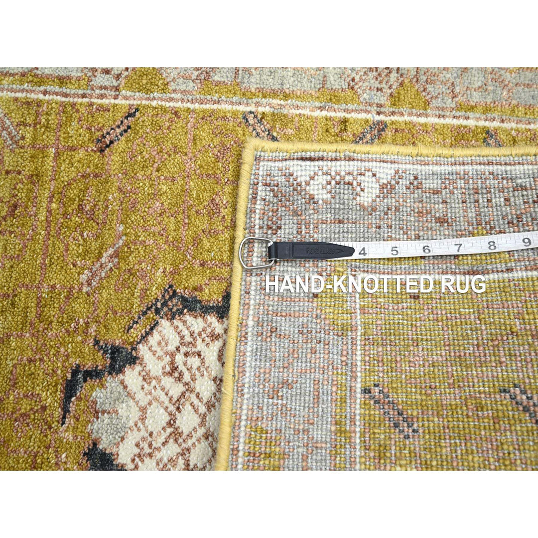 2'1" x 3'1" New Hand Knotted Yellow Wool Rectangle Oriental Rug - MOA10275693