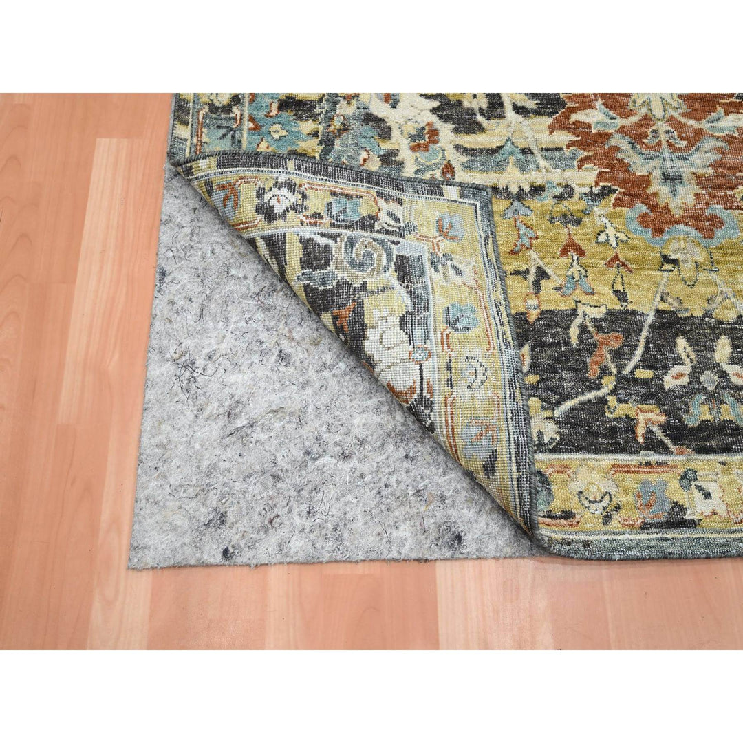 5'1" x 7'4" New Hand Knotted Black Wool Rectangle Oriental Rug - MOA10275696