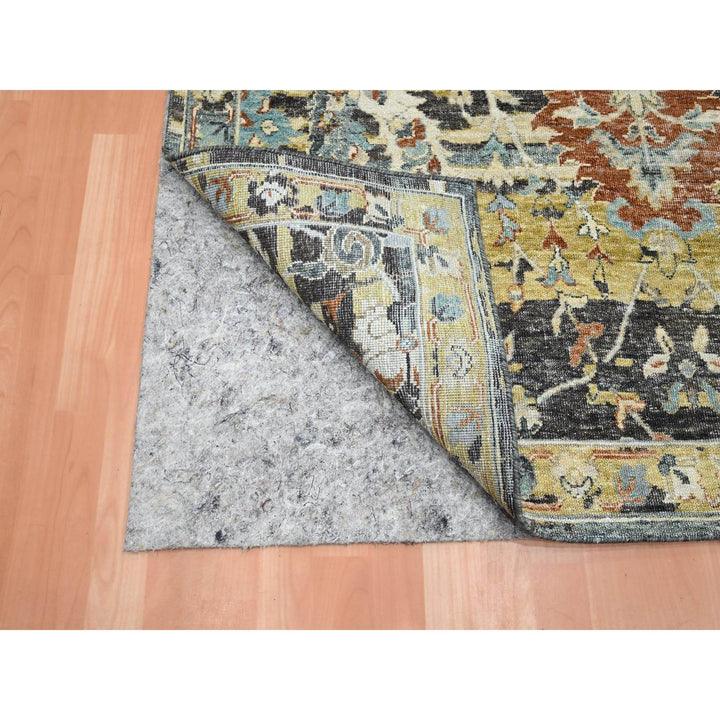 5'1" x 7'4" New Hand Knotted Black Wool Rectangle Oriental Rug - MOA10275696