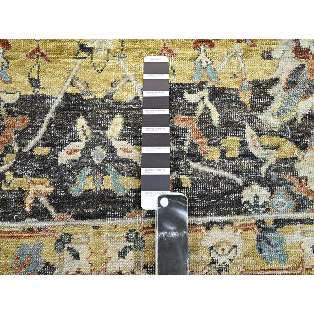 5'1" x 7'4" New Hand Knotted Black Wool Rectangle Oriental Rug - MOA10275696