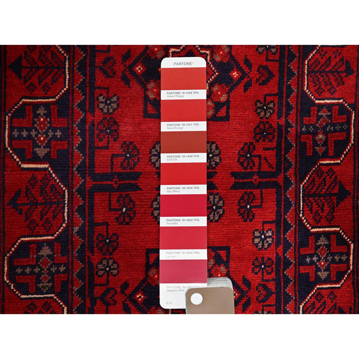 1'9" x 4'9" New Hand Knotted Red Wool Runner Oriental Rug - MOA102756