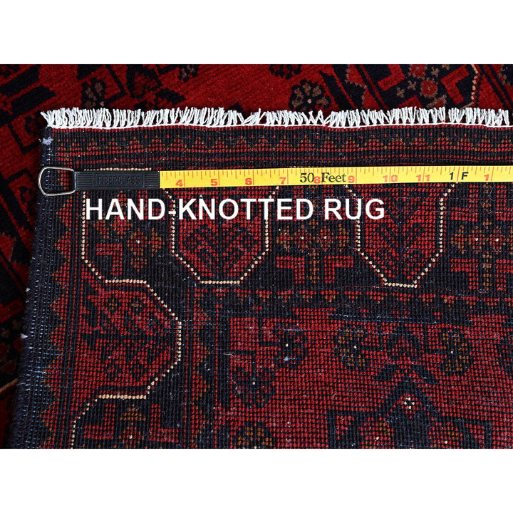 1'9" x 4'9" New Hand Knotted Red Wool Runner Oriental Rug - MOA102756