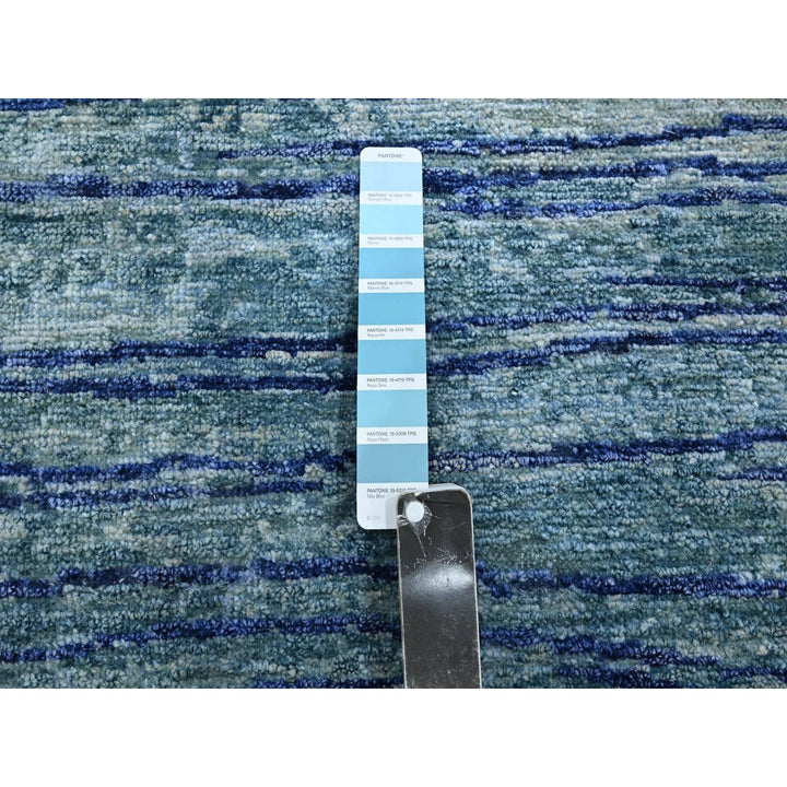 9'11" x 14'2" New Hand Knotted Blue Silk Rectangle Oriental Rug - MOA10275703