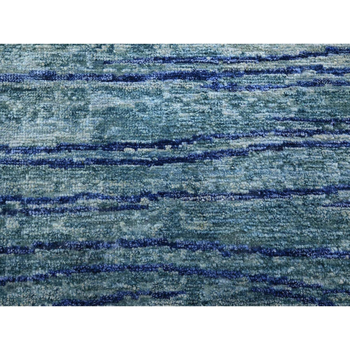 9'11" x 14'2" New Hand Knotted Blue Silk Rectangle Oriental Rug - MOA10275703