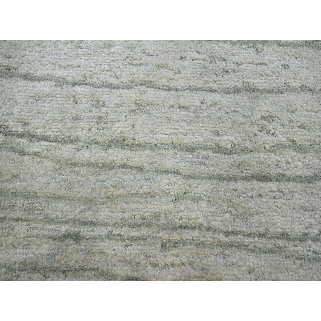 9'0" x 11'11" New Hand Knotted Ivory Silk Rectangle Oriental Rug - MOA10275705