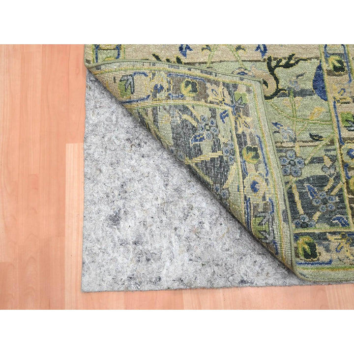 2'7" x 8'4" New Hand Knotted Green Wool Runner Oriental Rug - MOA10275719