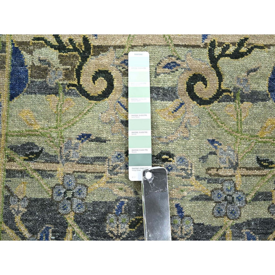 2'7" x 8'4" New Hand Knotted Green Wool Runner Oriental Rug - MOA10275719