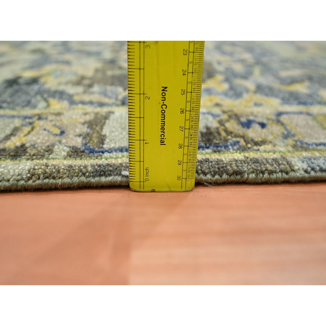 2'7" x 8'4" New Hand Knotted Green Wool Runner Oriental Rug - MOA10275719