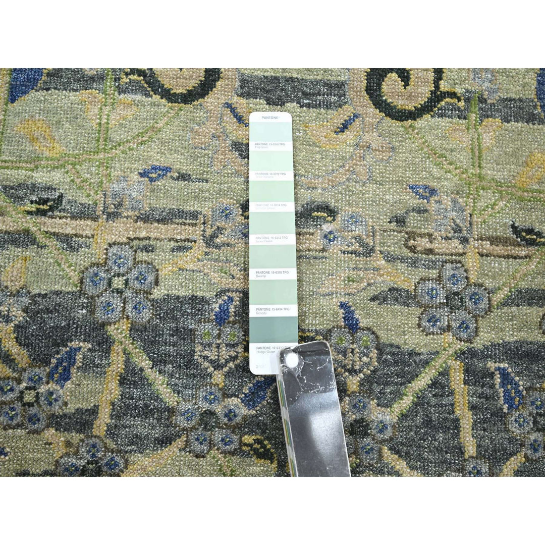 2'8" x 8'3" New Hand Knotted Green Wool Runner Oriental Rug - MOA10275720