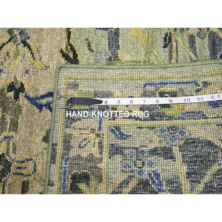 2'8" x 8'3" New Hand Knotted Green Wool Runner Oriental Rug - MOA10275720