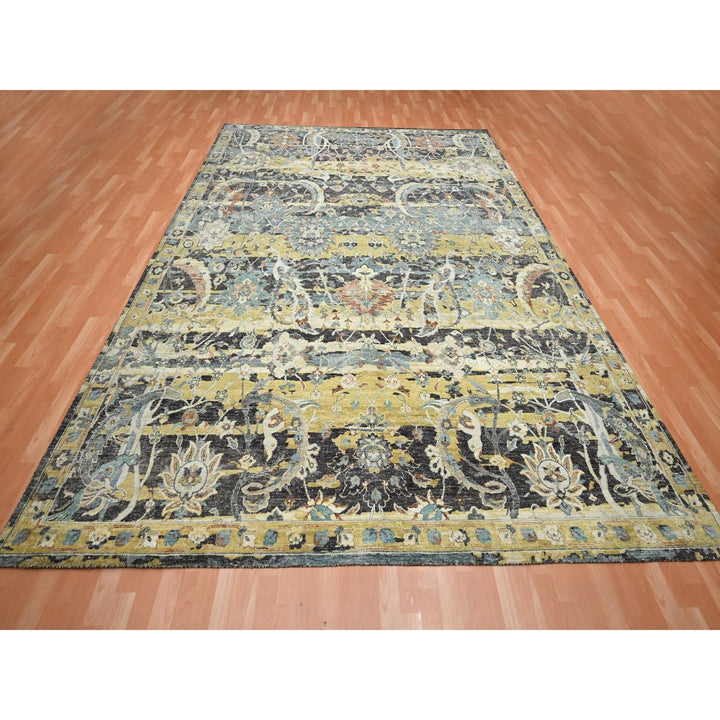9'0" x 12'2" New Hand Knotted Brown Wool Rectangle Oriental Rug - MOA10275724