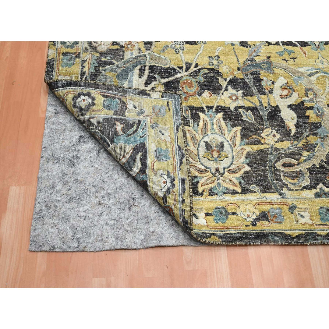 9'0" x 12'2" New Hand Knotted Brown Wool Rectangle Oriental Rug - MOA10275724