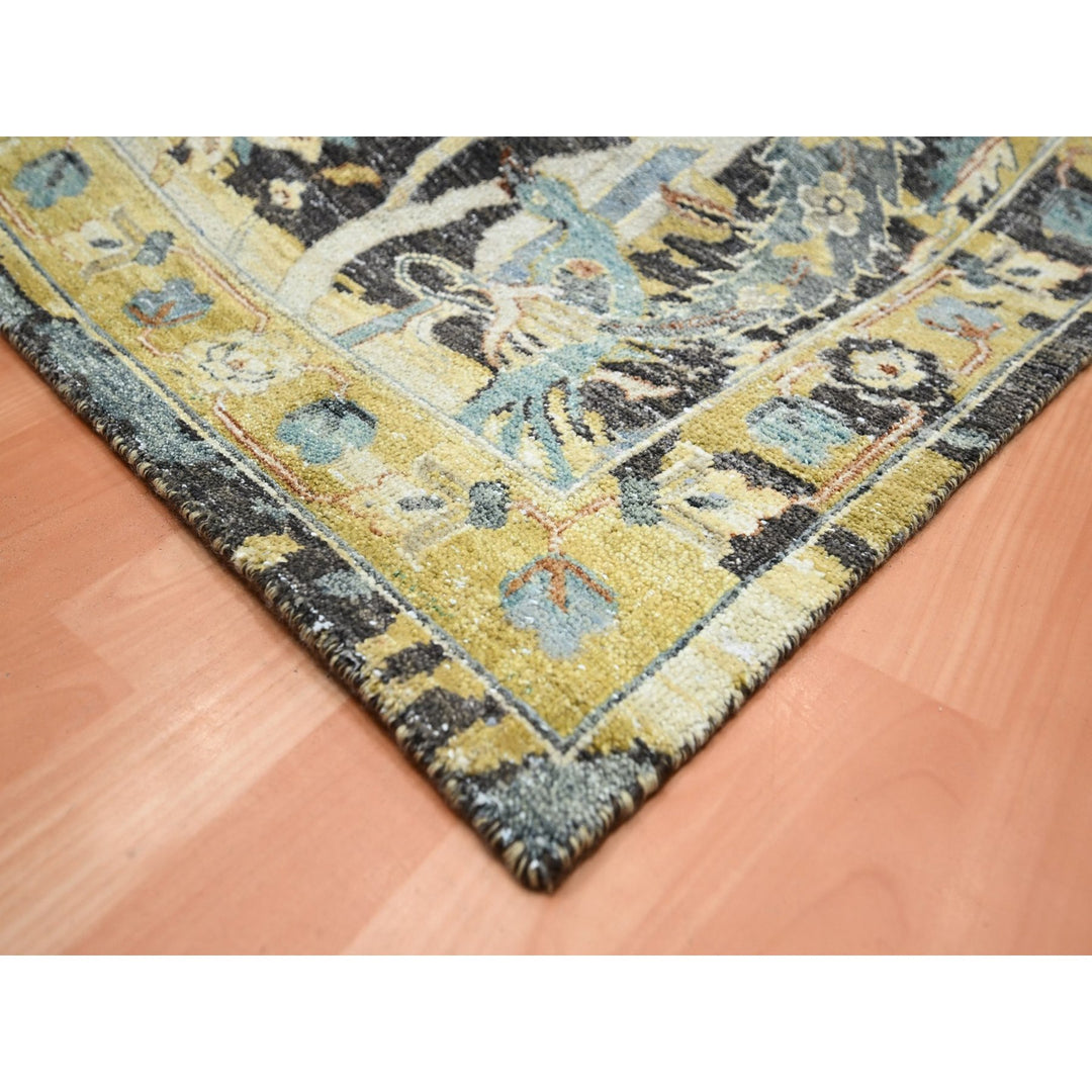 9'0" x 12'2" New Hand Knotted Brown Wool Rectangle Oriental Rug - MOA10275724
