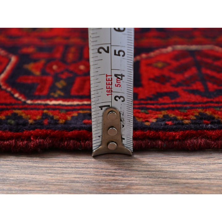 1'8" x 4'9" New Hand Knotted Red Wool Runner Oriental Rug - MOA102757