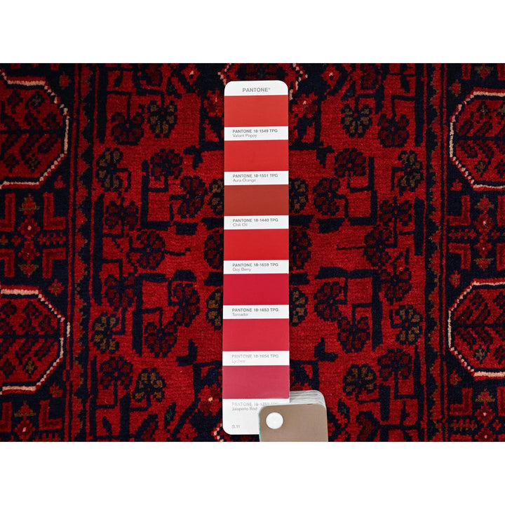 1'8" x 4'9" New Hand Knotted Red Wool Runner Oriental Rug - MOA102758