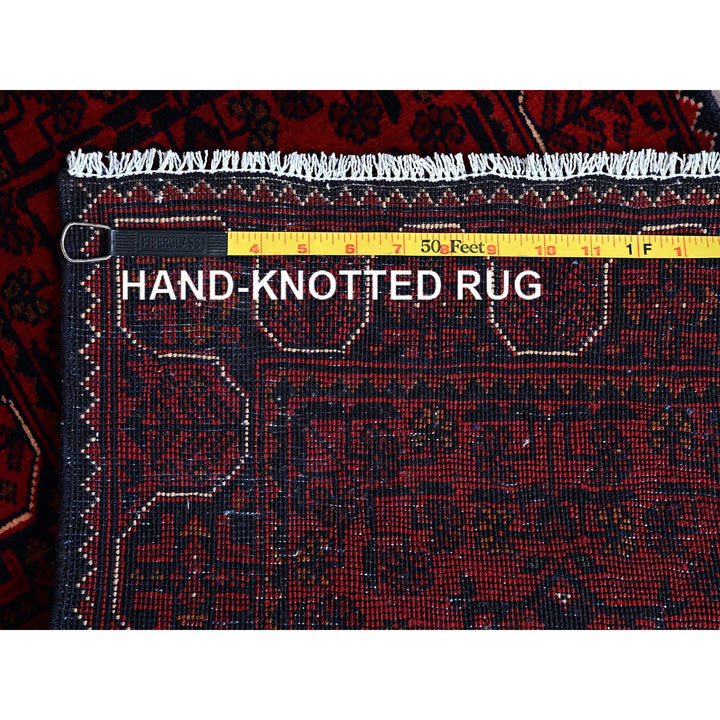 1'8" x 4'9" New Hand Knotted Red Wool Runner Oriental Rug - MOA102758