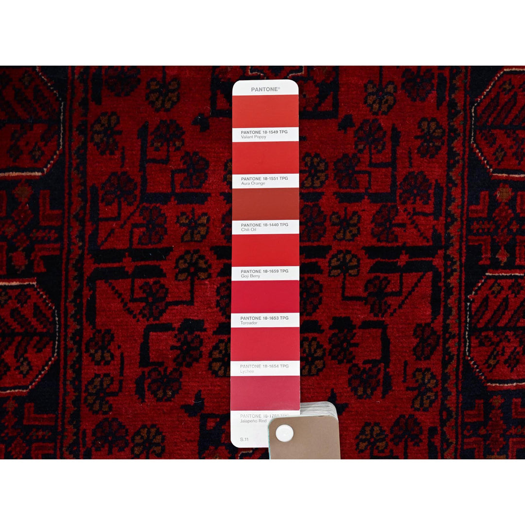1'8" x 5'0" New Hand Knotted Red Wool Runner Oriental Rug - MOA102759