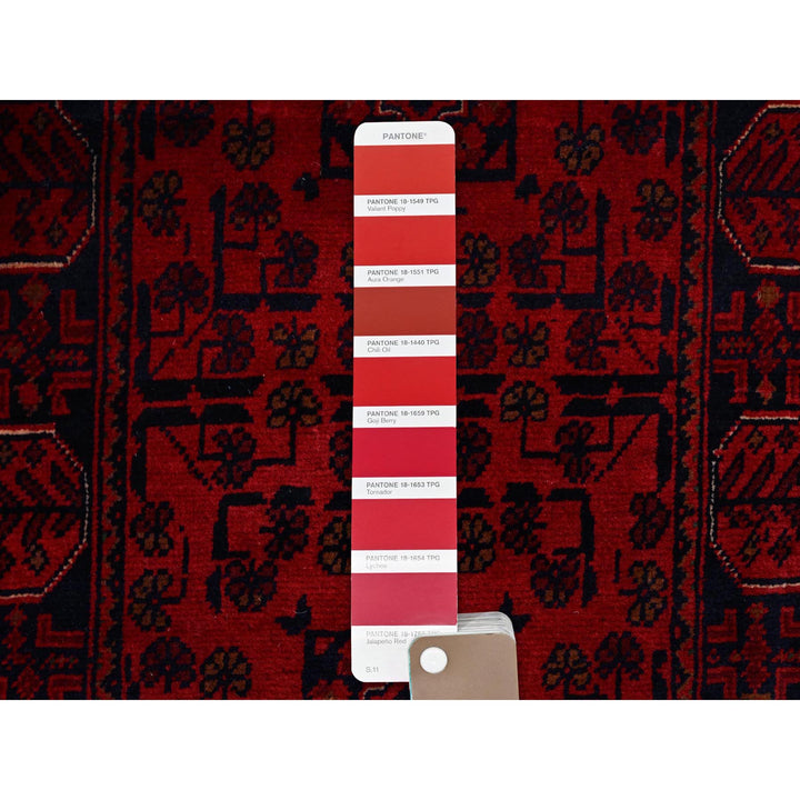 1'8" x 5'0" New Hand Knotted Red Wool Runner Oriental Rug - MOA102759
