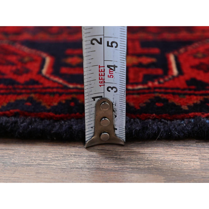 1'8" x 5'0" New Hand Knotted Red Wool Runner Oriental Rug - MOA102759