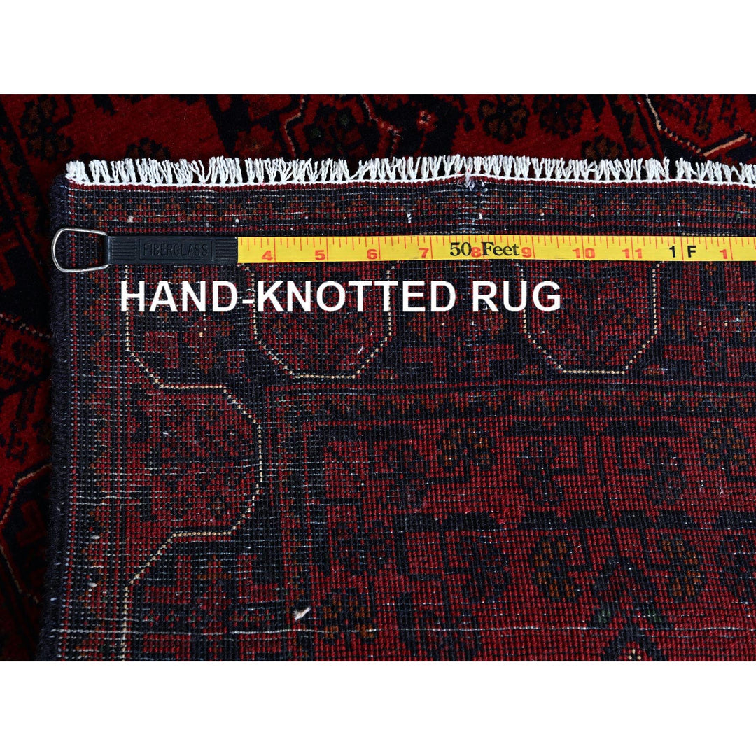 1'8" x 5'0" New Hand Knotted Red Wool Runner Oriental Rug - MOA102759