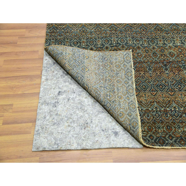 8'11" x 12'0" New Hand Knotted Brown Cotton Rectangle Oriental Rug - MOA10276002