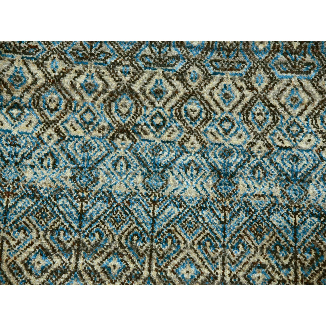 7'9" x 10'1" New Hand Knotted Blue Wool Rectangle Oriental Rug - MOA10276006