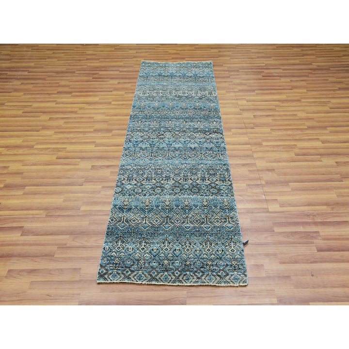 2'6" x 8'0" New Hand Knotted Blue Cotton Runner Oriental Rug - MOA10276008