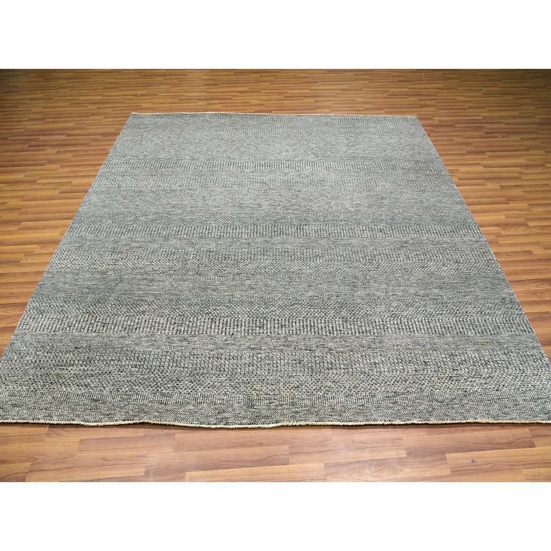 8'0" x 8'0" New Hand Knotted Grey Cotton Square Oriental Rug - MOA10276010