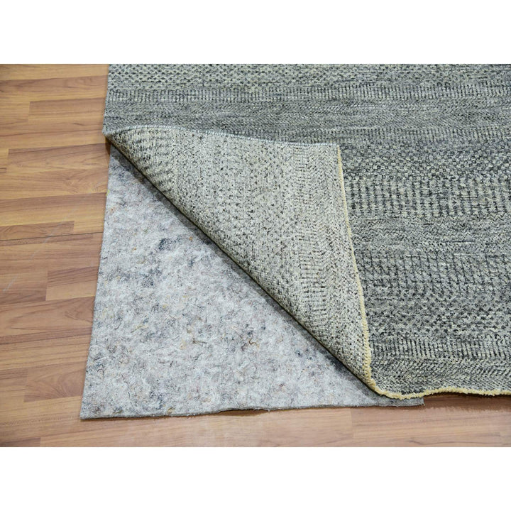 8'0" x 8'0" New Hand Knotted Grey Cotton Square Oriental Rug - MOA10276010