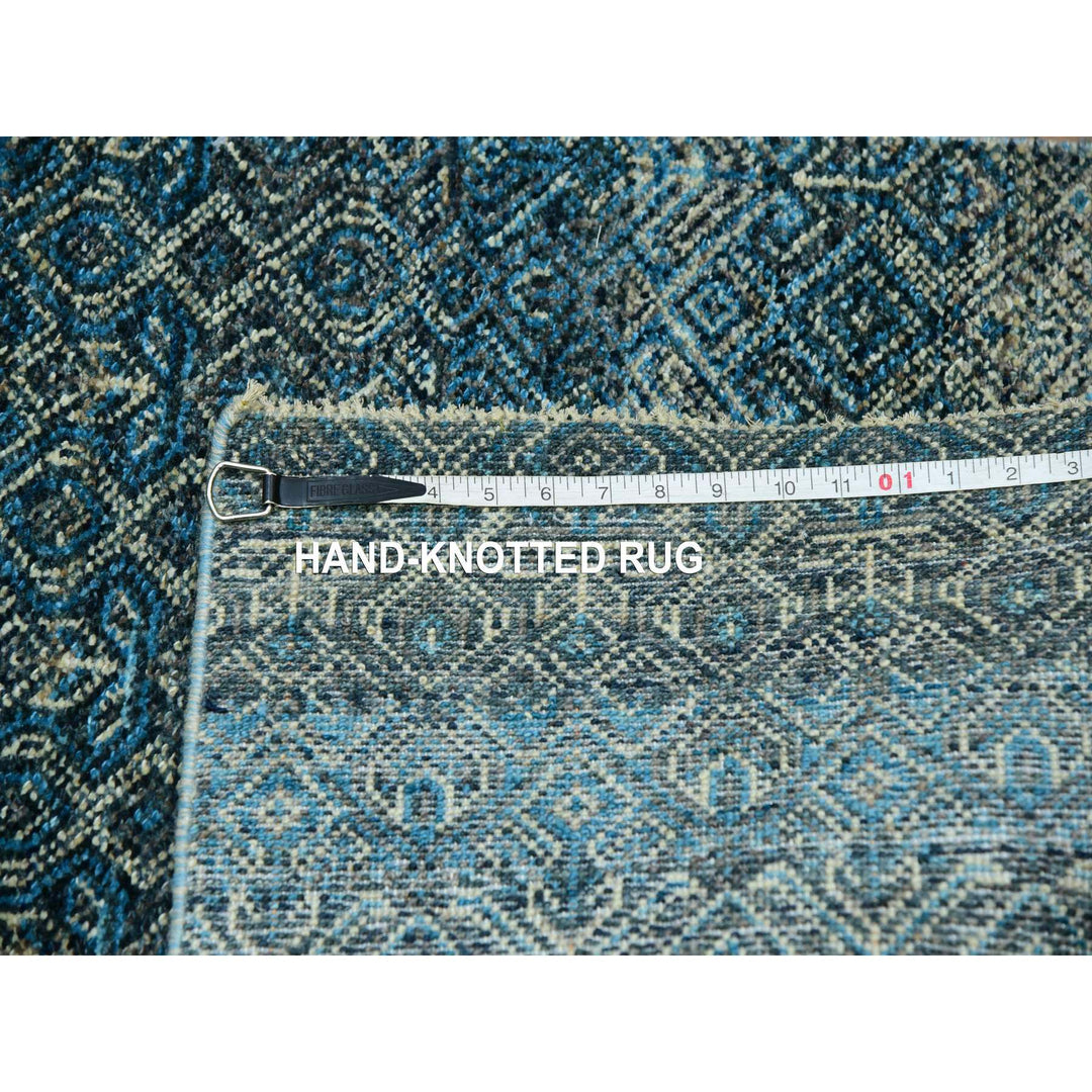 2'8" x 8'1" New Hand Knotted Blue Cotton Runner Oriental Rug - MOA10276014