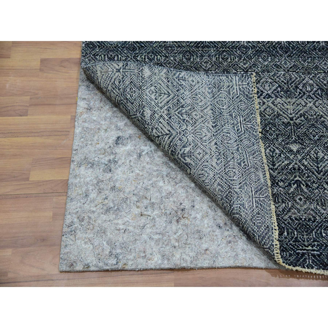 2'6" x 6'0" New Hand Knotted Grey Wool Runner Oriental Rug - MOA10276018