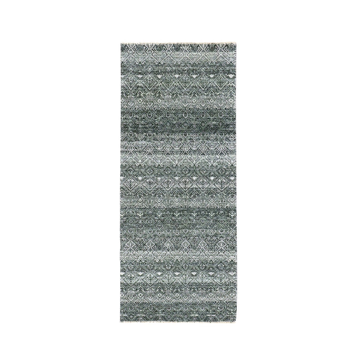 2'6" x 6'0" New Hand Knotted Grey Cotton Runner Oriental Rug - MOA10276019