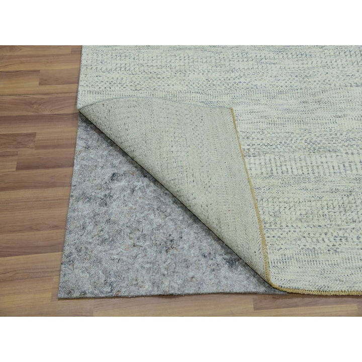 5'10" x 9'1" New Hand Knotted Ivory Wool Rectangle Oriental Rug - MOA10276024