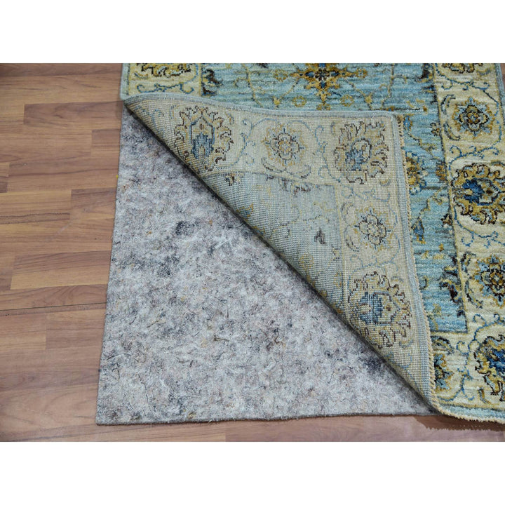 2'8" x 6'0" New Hand Knotted Blue Cotton Runner Oriental Rug - MOA10276031